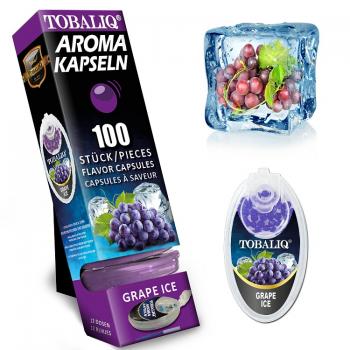 GRAPE ICE Aromakapseln Tobaliq Packung mit 100 Kapseln für Zigaretten, Zigarillo